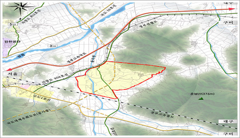 경상북도 김천시 농소·남면 일원 지도